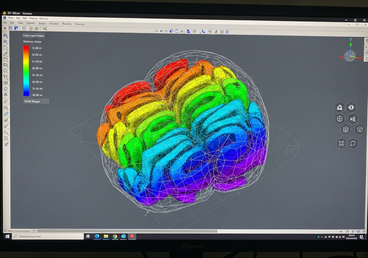 Slicer-Software auf Bildschirm