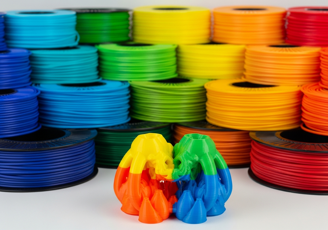 PLA-Filament Nahaufnahme beim Drucken